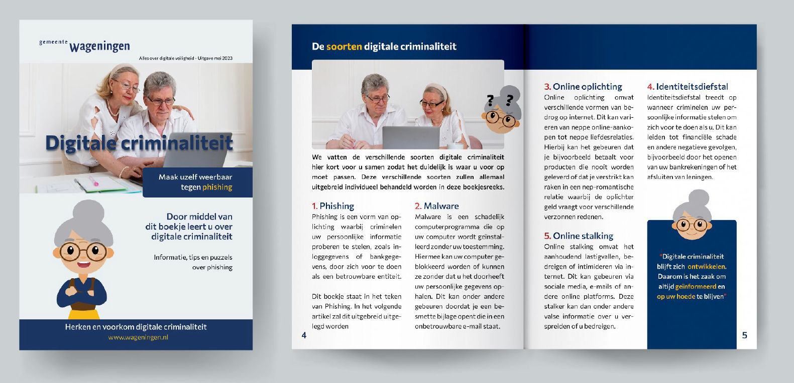 Mock-up boekje cybercrime campagne voor ouderen