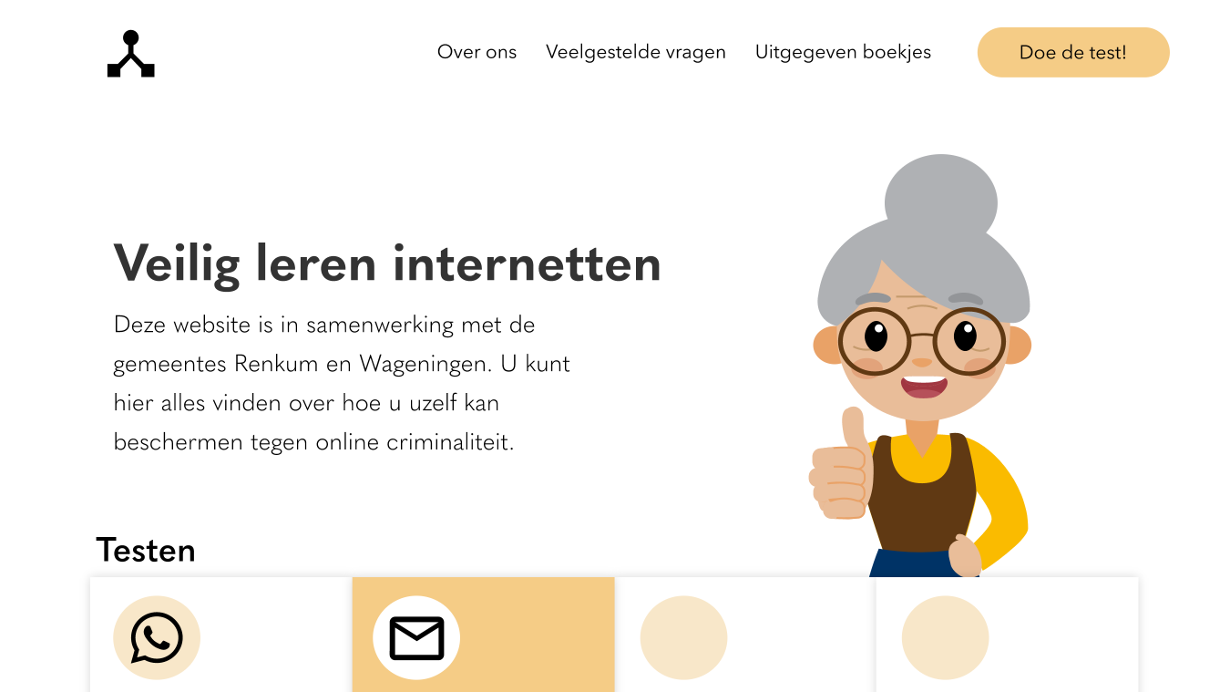 Screenshot homepagina cybercrime website